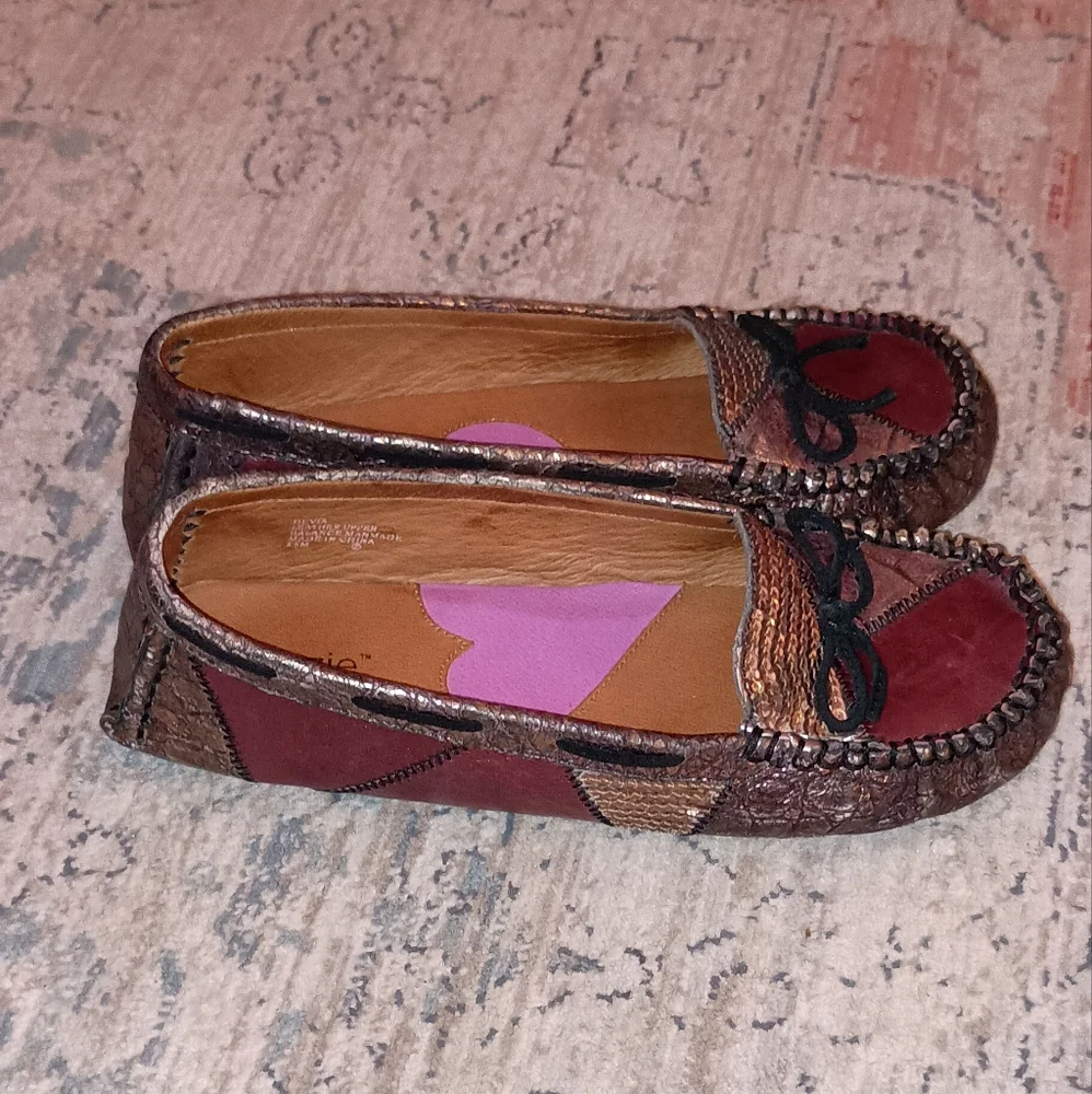 Kenzie Devia snake Print patch Print Slip On Loafers Size 8.5